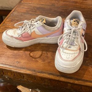 Nike Air Force 1 Sz W 8 Shadow Sail Pink Orange Chalk Pink Glaze GUC